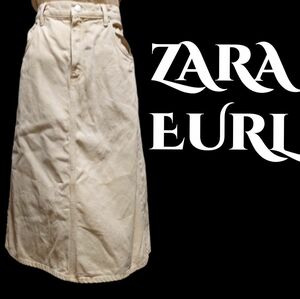 ZARAカラーデニスカEURL美品USEDベージュ系13-15号位