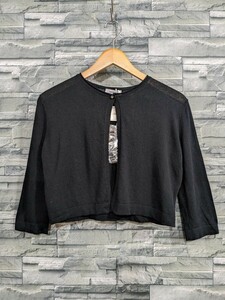 * free shipping *Max&Co. Max and ko- cardigan knitted cardigan feather weave tops black lady's M size 