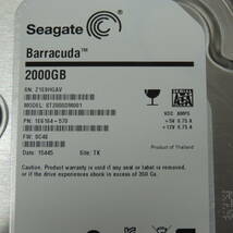 【検品済み】Seagate 2TB HDD ST2000DM001 (使用7314時間) 管理:サ-26_画像4