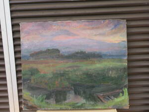 油絵、真筆、大森桃太郎（本名、大森日恍）、富士山画家、195４年作画、６０×５０cm、大珍品油絵