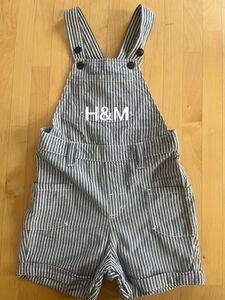 H&M サロペット　ヒッコリー　オーバーオール　80