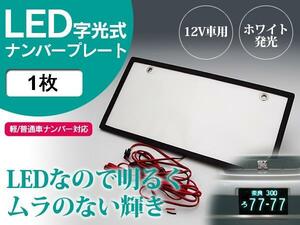 字光式 ナンバー用 LEDシート/面発光 1枚 EL発光を上回る輝き/薄型/普通車/軽自動車 ナンバー 補修・交換向け