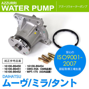 スバル プレオ660 L275B/F L285B/F 2010.4-2018.3 純正品番 16100-B9450 16100-B9451 16100-B9452 等 対応 ウォーターポンプ