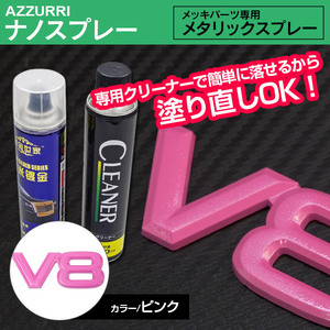 ■失敗しても落とせる！ 失敗しても落とせる メッキスプレー メタリック ナノスプレー 【ピンク】 専用クリーナー付き