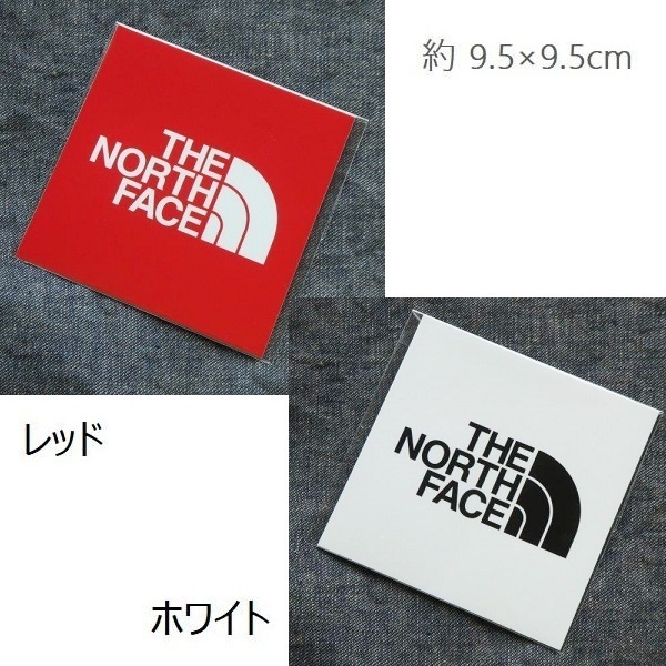 2枚セット TNF Square Logo Sticker NN32349 RED WH 新品 防水素材