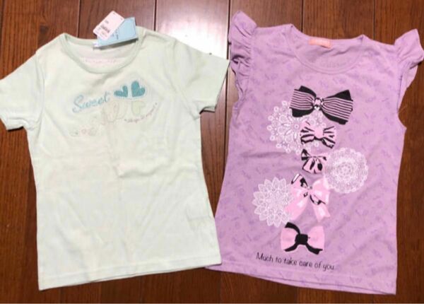 新品☆女の子 140cm可愛いTシャツ ノースリーブ タンクトップ 2枚セット