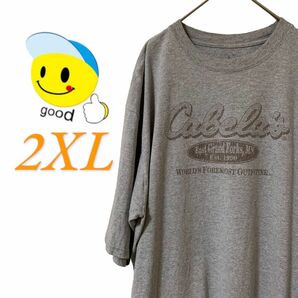 【US古着】グッドデザイン グレー 2XL Tシャツ 半袖 レギュラーヴィンテージ プリント メンズ レディース