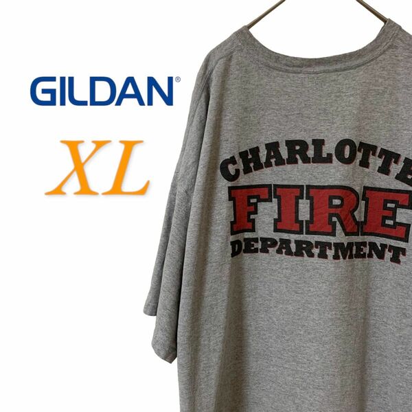 【US古着】GILDAN ギルダン グレー XL Tシャツ 半袖 レギュラーヴィンテージ プリント メンズ レディース