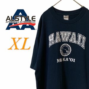 【US古着】アルスタイル ネイビー XL カレッジ ハワイ Tシャツ 半袖 レギュラーヴィンテージ プリント メンズ レディース