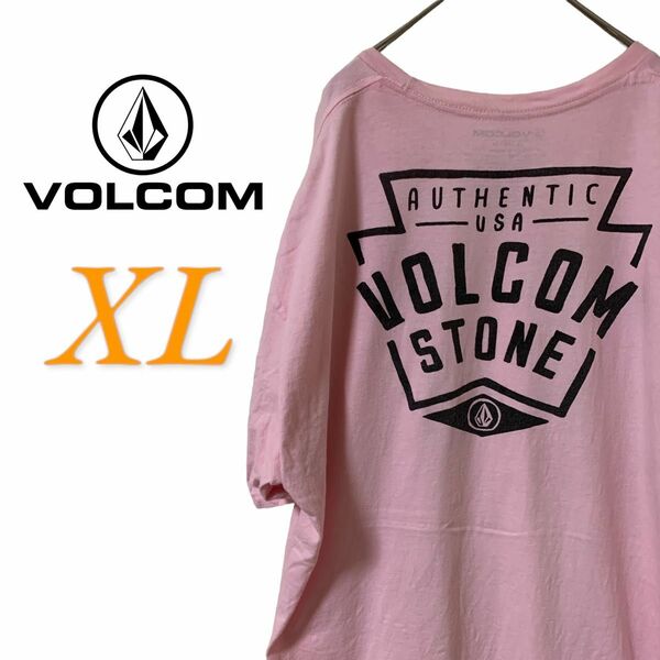 【US古着】VOLCOM ボルコム ピンク XL Tシャツ 半袖 レギュラーヴィンテージ プリント メンズ レディース
