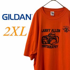 【US古着】GILDAN ギルダン オレンジ 2XL Tシャツ 半袖 レギュラーヴィンテージ プリント メンズ レディース