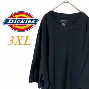 【US古着】ディッキーズ ネイビー フェード 3XL ポケT Tシャツ 半袖 レギュラーヴィンテージ プリント メンズ レディース