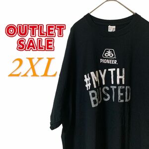 【US古着アウトレット】ブラック 2XL Tシャツ 半袖 レギュラーヴィンテージ プリント メンズ レディース