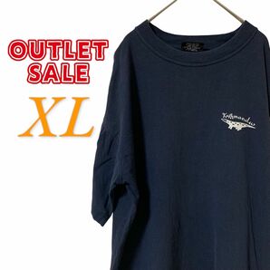 【US古着アウトレット】ネイビー XL ワンポイント Tシャツ 半袖 レギュラーヴィンテージ プリント メンズ レディース
