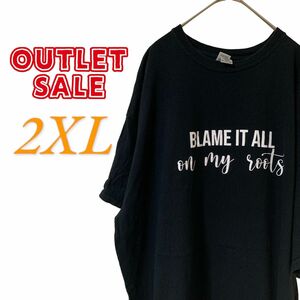 【US古着アウトレット】ブラック 2XL Tシャツ 半袖 レギュラーヴィンテージ プリント メンズ レディース