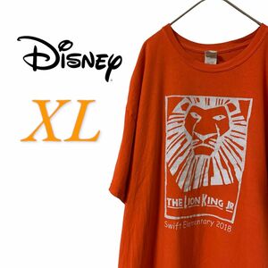 【US古着】ディズニー ライオンキング オレンジ XL 映画 Tシャツ 半袖 レギュラーヴィンテージ プリント メンズ レディース