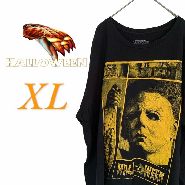 【US古着】ハロウィン ブラック XL ムービー 映画 Tシャツ 半袖 レギュラーヴィンテージ プリント メンズ レディース