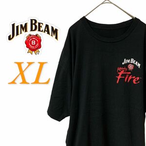 【US古着】ジムビーム ブラック XL ワンポイント 酒 Tシャツ 半袖 レギュラーヴィンテージ プリント メンズ レディース