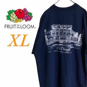 【US古着】フルーツオブザルーム ネイビー XL 90年代 ポケTシャツ 半袖 レギュラーヴィンテージ メンズ レディース