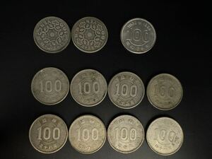 長期保管 現状品 100円 銀貨 11枚 鳳凰2枚 1964年東京オリンピック1枚 稲8枚 昭和 記念 コイン シルバー SV