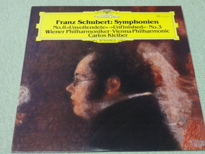 シュウーベルト 交響曲第3番　第8番未完成　Cクライバー指揮ウィーンフィル 日グラモフォン 美品 