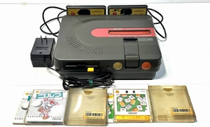 当時物/中古ゲーム機本体 シャープ ツインファミコン AN-500B・ディスクシステム2本付属、ジャンク扱い