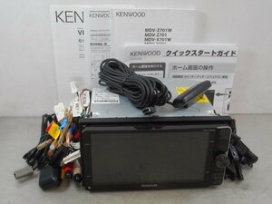 [50X_A3] ケンウッド MDV-Z701W メモリーナビ DVD USB フルセグ Bluetoothオーディオ 地図データ2013年 ※開閉やや難あり