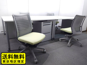  регион бесплатной доставки ограничение 4 человек для свободный адрес стол комплект kokyo Work so-toW1400×2 шт. fli Ad стол с ящиками с одной стороны стол б/у офисная мебель 