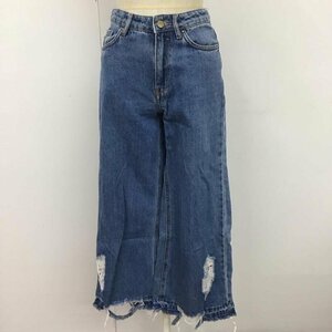 ZARA 32インチ ザラ パンツ デニム、ジーンズ デニムパンツ ワイドパンツ ダメージ加工 Pants Trousers Denim Pants Jeans 10110265