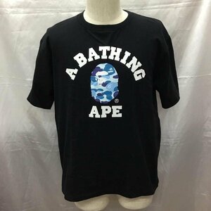 A BATHING APE M アベイシングエイプ Tシャツ 半袖 001TEK301005M CAMO COLLEGE Tee T Shirt 黒 / ブラック / 10111392