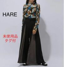 未使用品　タグ付　HARE BOXタックワイドパンツ プリーツ　ブラック_画像1