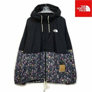 US限定新品 ノースフェイス 防水透湿 ナイロンジャケットパーカー(XL)ブラック フラワー柄THE NORTH FACE ANTORA 日本未発売/ra55