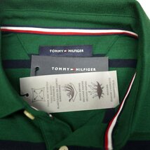 新品 トミーヒルフィガー 速乾透湿4方向ストレッチ ポロシャツ(XL)グリーンｘネイビーボーダー ゴルフにも！TOMMY HILFIGER USAモデル/ba28_画像7