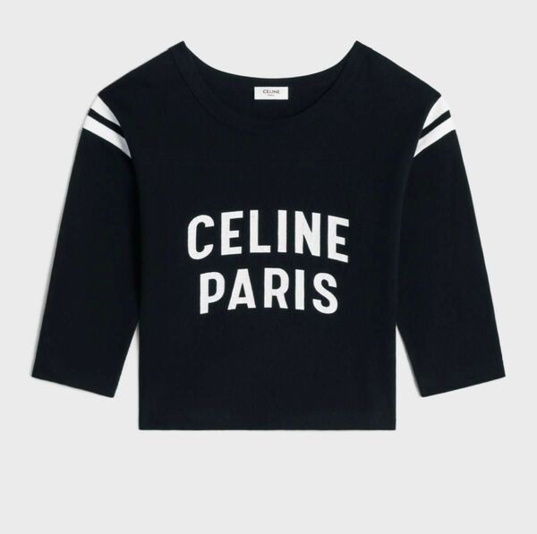 CELINE PARIS ボクシーTシャツ / コットンジャージーブラック / ホワイト