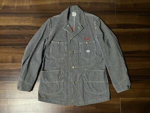  super special 60s Lee 98-J embroidery entering Hickory Denim coverall dead stock 40 USA made Vintage inspection long l house 40s50s70s