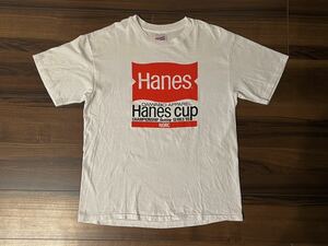スペシャル1995年 Hanes cup ダイワボウ協賛イベント記念Tシャツ白L 赤タグ 染み込み5段 USA製ビンテージ 検championフルーツ70s80s90s