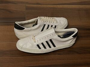 珍品70s LASCO 4本ラインレザースニーカーデッドストック9.5 日本製 国産ビンテージ 検adidasスーパースターusaストアブランド60s80s90s