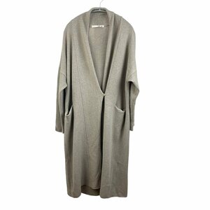 A567●evam eva エヴァムエヴァ●wool sable robe ロングカーディガン●グレージュ　 E223K196