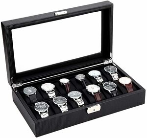 *1 jpy * with translation 1 2 ps wristwatch storage case carbon clock case arm clock case clock wristwatch storage dressing up display interior Brown 