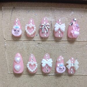 nail No.31 キッズネイル 小学生ネイル おぱんちゅうさぎ ゆめかわ ぴえん系 量産型 人気