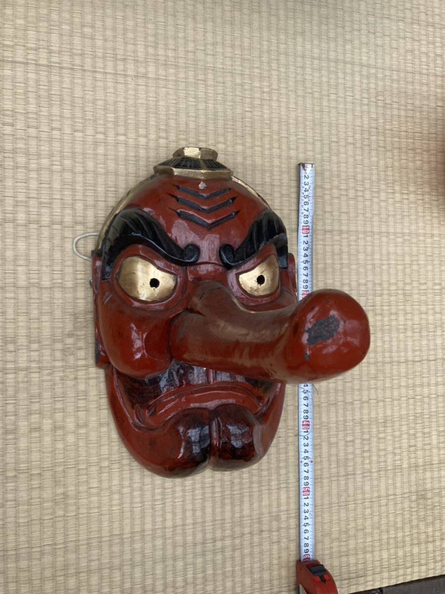 特大 天狗のお面 骨董 アンティーク 希少