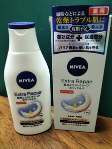 1本 新品 ニベア 薬用 エクストラリペア ボディミルク 高保湿ミルク NIVEA 花王 無香料 無着色 ボディ用乳液 200g