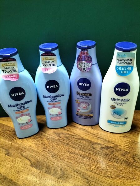 4本セット 新品未使用 NIVEA ニベア 花王 マシュマロケア ボディミルク プレミアムボディミルク スキンミルク ボディ用乳液