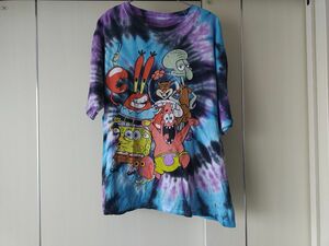 US古着 スポンジボブ タイダイ染め バンドTシャツ