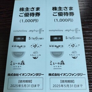 【最新】イオンファンタジー 株主優待 2000円
