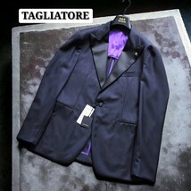 未使用タグ付☆TAGLIATORE テーラードジャケット 最高級ネイビージャケット 紺ブレ ラペルピン イタリア製 ブリッラペルイルグスト 1円_画像2