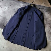 未使用級☆LARDINI テーラードジャケット 紺ブレ 最高級サマーウール ホップサック 濃紺 イタリア製 ブートニエール 52 アンコン 春夏 1円_画像8