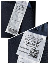 未使用級☆LARDINI テーラードジャケット 紺ブレ 最高級サマーウール ホップサック 濃紺 イタリア製 ブートニエール 52 アンコン 春夏_画像7