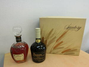 (1712) SUNTORY SP-VP Suntory reserve whisky Special class 760ml 43%& brandy V.S.O.P 720ml 43% 2 pcs set not yet . plug old sake 