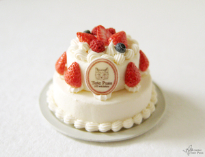 * miniature 1/12.. 2 step cake / doll house clay confection sweets Anne torume decoration food sample 